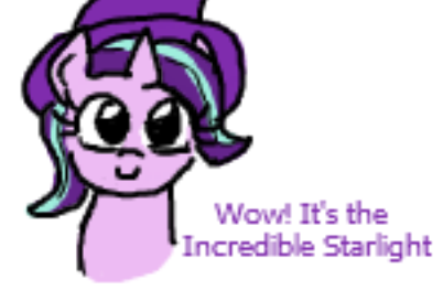 Size: 402x263 | Tagged: safe, artist:jargon scott, derpibooru import, starlight glimmer, pony, unicorn, cute, flockmod, glimmerbetes, hat, meme, simple background, smiling, solo, white background, wow, wow! glimmer