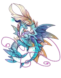 Size: 2664x3408 | Tagged: artist:taiga-blackfield, curved horn, derpibooru import, horn, hybrid, male, merpony, nose piercing, nose ring, oc, oc:azull, piercing, safe, simple background, solo, spread wings, transparent background, unofficial characters only, wings