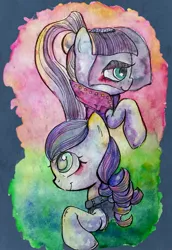 Size: 1716x2500 | Tagged: safe, artist:awk44, derpibooru import, coloratura, earth pony, pony, abstract background, bust, clothes, countess coloratura, female, mare, portrait, rara, solo, traditional art