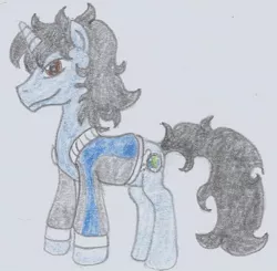 Size: 798x781 | Tagged: safe, artist:nephilim rider, derpibooru import, oc, oc:nephilim rider, unofficial characters only, pony, unicorn, clothes, solo, traditional art