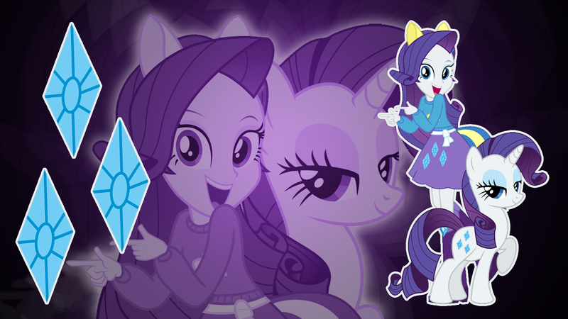 Size: 1366x768 | Tagged: safe, artist:blackgryph0n, artist:caliazian, artist:jerimin19, artist:mysteriouskaos, derpibooru import, edit, rarity, pony, unicorn, equestria girls, cutie mark, human ponidox, self ponidox, solo, vector, wallpaper, wallpaper edit, zoom layer