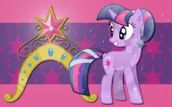 Size: 2560x1600 | Tagged: safe, artist:alicehumansacrifice0, artist:ooklah, artist:pageturner1988, artist:sairoch, derpibooru import, edit, twilight sparkle, crystal pony, pony, big crown thingy, crystallized, cutie mark, element of magic, jewelry, regalia, solo, wallpaper, wallpaper edit