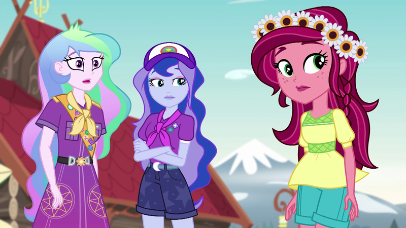 Size: 1280x720 | Tagged: safe, derpibooru import, screencap, gloriosa daisy, princess celestia, princess luna, equestria girls, legend of everfree, principal celestia, vice principal luna