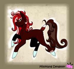 Size: 1400x1300 | Tagged: safe, artist:missklang, derpibooru import, oc, unofficial characters only, pony, adopted, closed species, coca-cola, glass bottle pony, signature, solo, theme, wavy mane