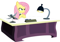 Size: 1061x752 | Tagged: safe, artist:pinkiepizzles, derpibooru import, fluttershy, pegasus, pony, clothes, desk, lamp, simple background, solo, transparent background, uniform, vector