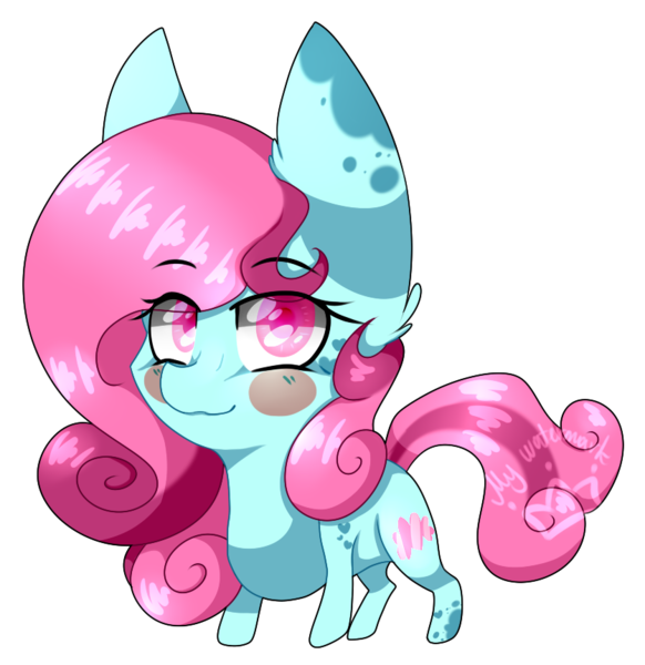 Size: 836x862 | Tagged: safe, artist:alithecat1989, derpibooru import, oc, oc:amai koi, unofficial characters only, earth pony, pony, blush sticker, blushing, chibi, female, mare, simple background, solo, transparent background