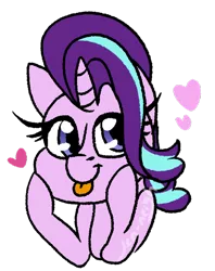 Size: 600x758 | Tagged: safe, artist:jen-neigh, derpibooru import, starlight glimmer, pony, heart, simple background, solo, tongue out, transparent background