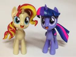 Size: 3264x2448 | Tagged: safe, artist:mlpony46, derpibooru import, sunset shimmer, twilight sparkle, twilight sparkle (alicorn), alicorn, pony, unicorn, craft, cute, duo, figure, irl, photo, sculpture, traditional art