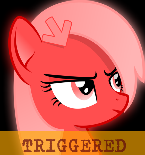 Size: 1080x1150 | Tagged: safe, artist:arifproject, derpibooru import, oc, oc:downvote, ponified, unofficial characters only, pony, derpibooru, bust, derpibooru ponified, meme, meta, solo, triggered