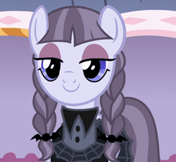 Size: 400x366 | Tagged: safe, derpibooru import, screencap, inky rose, pegasus, pony, honest apple, animated, cropped, cute, female, gif, inkabetes, inkybetes, loop, mare, open mouth, smiling, solo, teeth, when she smiles, wings