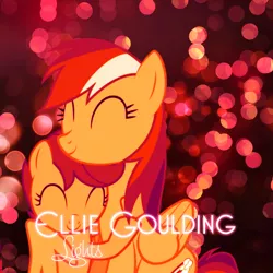 Size: 800x800 | Tagged: safe, artist:penguinsn1fan, artist:rubez2525, derpibooru import, rainbow dash, scootaloo, pony, cover, ellie goulding, hug, parody