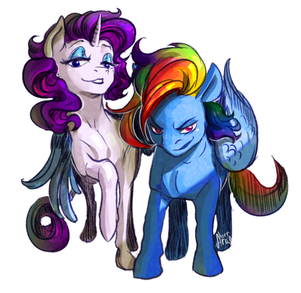 Size: 840x818 | Tagged: safe, artist:arainmorn, derpibooru import, rainbow dash, rarity, pony, female, hug, lesbian, raridash, shipping, simple background, smiling, smirk, transparent background, winghug