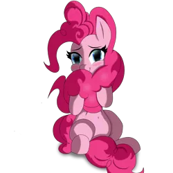 Size: 4000x4000 | Tagged: safe, artist:no-ink, artist:star-masterr, derpibooru import, pinkie pie, pony, absurd resolution, blushing, cute, diapinkes, simple background, sitting, solo, transparent background