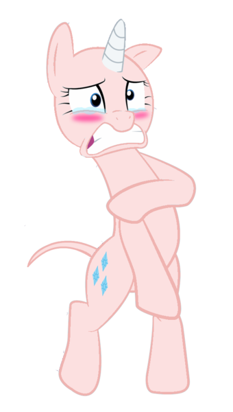 Size: 580x1024 | Tagged: safe, artist:trini-mite, derpibooru import, rarity, pony, make new friends but keep discord, bald, blushing, covering, crying, furless, hairless, naked rarity, nudity, really naked rarity, simple background, solo, transparent background, up to eleven, vector