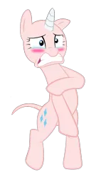 Size: 580x1024 | Tagged: safe, artist:trini-mite, derpibooru import, rarity, pony, make new friends but keep discord, bald, blushing, covering, crying, furless, hairless, naked rarity, nudity, really naked rarity, simple background, solo, transparent background, up to eleven, vector