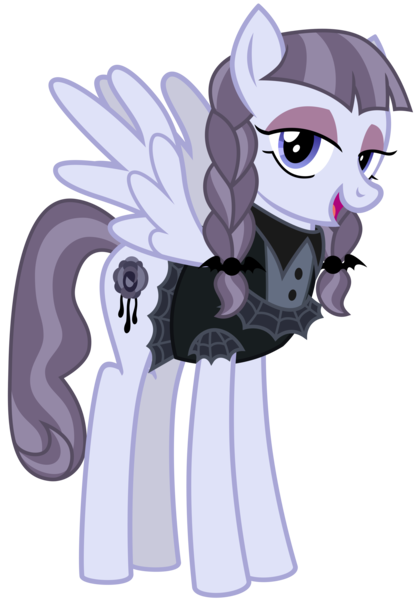 Size: 2100x3000 | Tagged: safe, artist:cheezedoodle96, derpibooru import, inky rose, pegasus, pony, honest apple, .svg available, clothes, cute, female, goth, gothic lolita, inkabetes, mare, simple background, smiling, solo, spread wings, svg, tall, transparent background, vector, when she smiles, wings