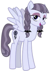 Size: 2100x3000 | Tagged: safe, artist:cheezedoodle96, derpibooru import, inky rose, pegasus, pony, honest apple, .svg available, braid, cute, female, goth, inkabetes, mare, simple background, smiling, solo, spread wings, svg, tall, transparent background, vector, wings