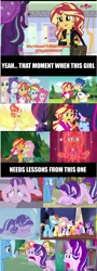 Size: 917x2538 | Tagged: safe, derpibooru import, edit, edited screencap, screencap, applejack, flash sentry, fluttershy, pinkie pie, rainbow dash, rarity, sci-twi, starlight glimmer, sunset shimmer, twilight sparkle, earth pony, pegasus, pony, unicorn, all bottled up, equestria girls, every little thing she does, friendship games, legend of everfree, mirror magic, to where and back again, spoiler:eqg specials, camp everfree logo, camp everfree outfits, comparison, daydream shimmer, discovery kids, embrace the magic, female, geode of empathy, humane five, humane seven, humane six, magic mirror, magical geodes, male, mane six, midnight sparkle, op started shit, starlight drama, subtitles, sunset vs starlight debate, teletoon