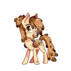 Size: 800x800 | Tagged: safe, artist:ipun, derpibooru import, oc, oc:cookie dancer, unofficial characters only, earth pony, pony, cookie, female, food, headphones, heart eyes, mare, mouth hold, simple background, solo, transparent background, watermark, wingding eyes
