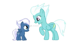 Size: 1280x720 | Tagged: safe, artist:flashimmer, derpibooru import, fleetfoot, night glider, pony, cute, female, filly, glideabetes, raised hoof, simple background, sisters, transparent background