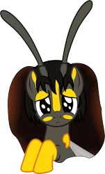 Size: 1851x3059 | Tagged: safe, artist:badumsquish, derpibooru import, oc, oc:dominiyka, ponified, unofficial characters only, original species, pony, wasp, wasp pony, female, hole, looking at you, sad, simple background, solo, transparent background