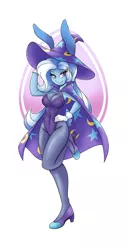 Size: 976x1920 | Tagged: suggestive, artist:ambris, derpibooru import, trixie, art pack:an equestrian easter, equestria girls, abs, adorasexy, an equestrian easter, armpits, art pack, blushing, breasts, bunny ears, bunny suit, busty trixie, cape, cleavage, clothes, cute, diatrixes, easter egg, female, hat, high heels, leotard, looking at you, magician outfit, pantyhose, sexy, simple background, smiling, solo, solo female, stupid sexy trixie, thong leotard, trixie's cape, trixie's hat, white background