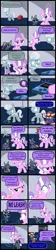 Size: 2000x8953 | Tagged: safe, artist:magerblutooth, derpibooru import, diamond tiara, silver spoon, oc, oc:dazzle, oc:handy dandy, oc:peal, cat, imp, pony, comic:diamond and dazzle, absurd resolution, collar, comic, food, freakout, implied bdsm, invisible, leash, pizza, vector, video game