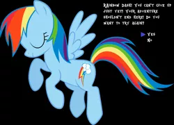 Size: 1053x759 | Tagged: safe, derpibooru import, rainbow dash, pony, black background, continue, game over, knocked out, mother series, parody, rpg, simple background, solo, undertale, video game
