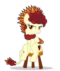 Size: 7000x8333 | Tagged: absurd resolution, artist:besttubahorse, bedroom eyes, derpibooru import, freckles, hybrid, oc, oc:chimie changa, pegaphoenix, safe, simple background, sitting, stool, transparent background, unofficial characters only, vector