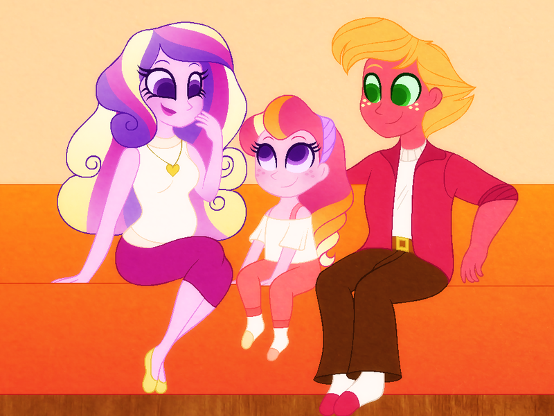 Size: 1024x768 | Tagged: safe, artist:carouselunique, derpibooru import, big macintosh, princess cadance, oc, oc:honeycrisp blossom, honeycrisp tales, equestria girls, alternate universe, cadmac, cute, dean cadance, female, male, offspring, parent:big macintosh, parent:princess cadance, parents:cadmac, pregnant, pregnant equestria girls, shipping, straight