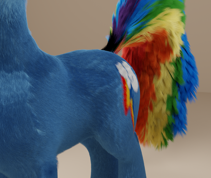 Size: 1280x1080 | Tagged: safe, artist:thecomet, derpibooru import, rainbow dash, pony, 3d, blender, female, fur, solo