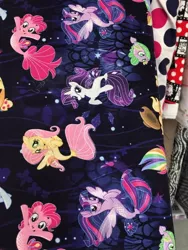 Size: 720x960 | Tagged: safe, derpibooru import, applejack, fluttershy, pinkie pie, rainbow dash, rarity, spike, twilight sparkle, twilight sparkle (alicorn), alicorn, pony, puffer fish, seapony (g4), my little pony: the movie, cute, fabric, irl, mane seven, mane six, merchandise, photo, seaponified, seapony fluttershy, seapony pinkie pie, seapony rarity, seapony twilight, species swap, spike the pufferfish, that pony sure does love being a seapony