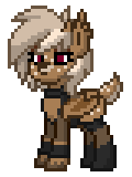 Size: 120x160 | Tagged: safe, derpibooru import, oc, oc:cherry mocaccino, unofficial characters only, bat deer, deer, original species, pony, pony town, blouse, clothes, eyeshadow, female, makeup, pixel art, simple background, solo, sprite, stockings, thigh highs, vampire bat deer, white background