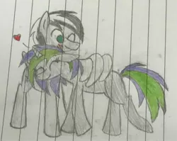 Size: 1600x1274 | Tagged: artist needed, safe, derpibooru import, oc, oc:frenzy nuke, oc:stripes, unofficial characters only, pony, female, lined paper, male, mare, stallion, traditional art
