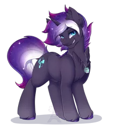 Size: 1024x1092 | Tagged: safe, artist:silent-shadow-wolf, derpibooru import, oc, oc:nexus, unofficial characters only, pony, unicorn, collar, commission, galaxy mane, looking at you, male, simple background, smiling, solo, stallion, transparent background