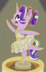 Size: 2160x3383 | Tagged: safe, artist:princessstar2000, derpibooru import, starlight glimmer, pony, unicorn, a royal problem, ballerina, clothes, female, glimmerina, mare, music box, nightmare, open mouth, scene interpretation