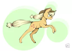 Size: 4093x2894 | Tagged: safe, artist:cluelesstuna, derpibooru import, applejack, earth pony, pony, abstract background, absurd resolution, running, solo