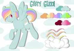 Size: 5014x3502 | Tagged: safe, artist:beashay, derpibooru import, oc, oc:gusty gleen, unofficial characters only, pegasus, pony, absurd resolution, high res, male, offspring, parent:rainbow dash, parent:zephyr breeze, parents:zephdash, reference sheet, solo, stallion