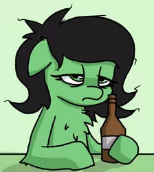 Size: 522x582 | Tagged: safe, artist:plunger, derpibooru import, oc, oc:anonfilly, unofficial characters only, pony, alcohol, beer, beer bottle, female, filly, solo