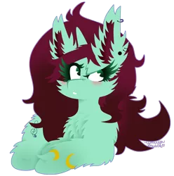 Size: 1812x1826 | Tagged: safe, artist:vanillaswirl6, derpibooru import, oc, oc:mia, unofficial characters only, pony, unicorn, blushing, bracelet, cheek fluff, chest fluff, chibi, commission, cute, ear fluff, ear piercing, female, fluffy, jewelry, looking up, lying down, mare, piercing, scrunchy face, signature, simple background, solo, transparent background
