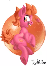 Size: 1009x1421 | Tagged: safe, artist:pajama-ham, derpibooru import, oc, oc:orange slice, unofficial characters only, earth pony, pony, female, mare, plot, solo