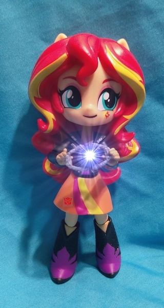 Size: 416x781 | Tagged: safe, artist:giantgeekyrobot, derpibooru import, sunset shimmer, equestria girls, doll, equestria girls minis, eqventures of the minis, matrix of leadership, toy, transformers