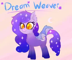 Size: 2000x1666 | Tagged: safe, artist:luciusheart, derpibooru import, oc, oc:dream weaver, unofficial characters only, bat pony, pony, cute, sparkles