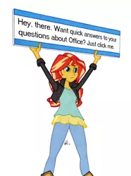 Size: 950x1278 | Tagged: safe, artist:manly man, derpibooru import, edit, sunset shimmer, equestria girls, colored pencil drawing, exploitable meme, female, meme, microsoft office, protest, sign, simple background, solo, sunset's board, traditional art, white background