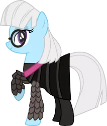 Size: 1001x1177 | Tagged: safe, artist:cloudyglow, derpibooru import, photo finish, earth pony, pony, clothes, clothes swap, cosplay, costume, crossover, disney, edna mode, female, glasses, mare, pixar, simple background, solo, the incredibles