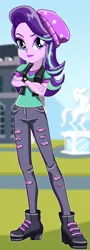 Size: 202x560 | Tagged: safe, artist:unicornsmile, derpibooru import, starlight glimmer, equestria girls, mirror magic, spoiler:eqg specials, beanie, canterlot high, clothes, crossed arms, female, hat, solo, starsue, watch