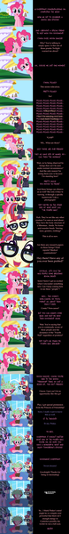 Size: 2000x15371 | Tagged: safe, artist:mlp-silver-quill, derpibooru import, moondancer, pinkie pie, twilight sparkle, twilight sparkle (alicorn), alicorn, earth pony, pony, unicorn, comic:pinkie pie says goodnight, absurd resolution, comic, female, fourth wall, helmet, looking at you, mare, meta, probe, science, she blinded me with science, that pony sure does love breaking the fourth wall, that pony sure does love science, twilight's canterlot home