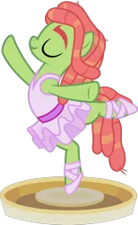 Size: 2043x3308 | Tagged: safe, artist:punzil504, derpibooru import, tree hugger, earth pony, pony, ballerina, clothes, dancing, eyes closed, female, huggerbetes, mare, simple background, solo, transparent background