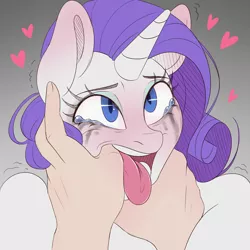 Size: 3600x3600 | Tagged: suggestive, artist:askamberfawn, derpibooru import, rarity, human, pony, unicorn, ahegao, choking, crying, female, finger in mouth, fingers, gray background, hand, hands fetish, human male, human male on mare, human on pony action, interspecies, makeup, male, mare, messy mane, offscreen character, open mouth, pov, running makeup, shivering, simple background, sketch, solo focus, straight, tears of pleasure, tongue out