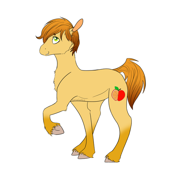 Size: 3240x3240 | Tagged: safe, artist:xenalollie, deleted from derpibooru, derpibooru import, oc, oc:jazz apple, unofficial characters only, earth pony, pony, high res, male, raised hoof, simple background, solo, stallion, white background